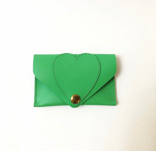 Heart leather card holder