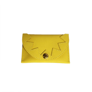 Zig Zag leather card case - Yellow