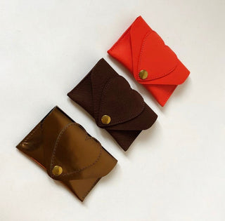 Heart leather card holder