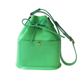 Leather bucket bag - Apple green