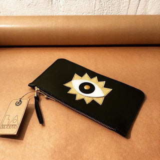 Eye leather wallet